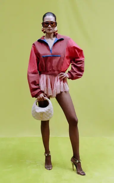 Saint Laurent Lace-Trimmed Plisse Silk Shorts | Thumbnail 2 Saint Laurent Lace-Trimmed Plisse Silk Shorts | Thumbnail 2