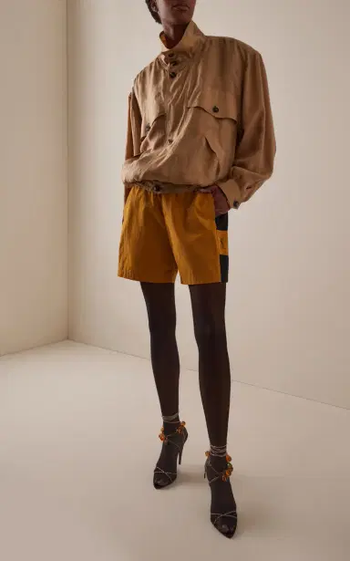 Saint Laurent Embroidered Cotton Bermuda Shorts | Thumbnail 2 Saint Laurent Embroidered Cotton Bermuda Shorts | Thumbnail 2