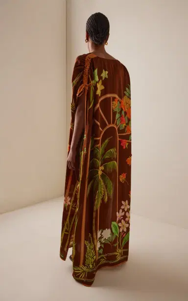 VERANDAH Drawstring Satin Kaftan | Thumbnail 4 VERANDAH Drawstring Satin Kaftan | Thumbnail 4