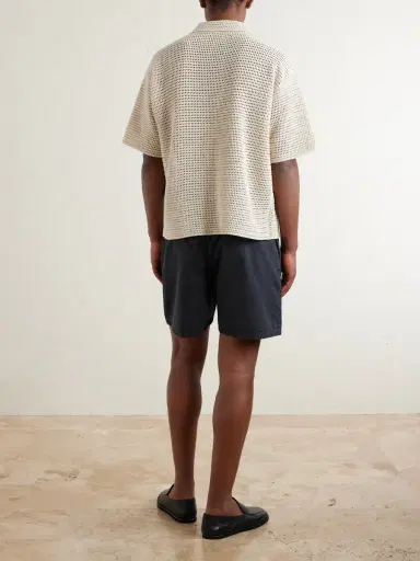 Auralee Tussah Open-Knit Silk and Cotton-Blend Polo Shirt - Men | Thumbnail 4 Auralee Tussah Open-Knit Silk and Cotton-Blend Polo Shirt - Men | Thumbnail 4
