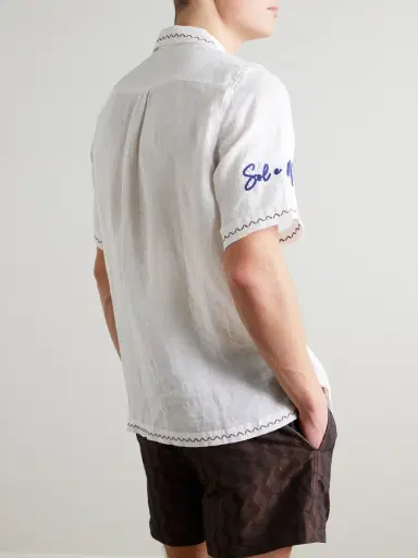 Frescobol Carioca Alves Embroidered Linen Shirt - Men | Thumbnail 3 Frescobol Carioca Alves Embroidered Linen Shirt - Men | Thumbnail 3