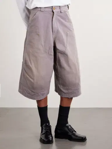 Willy Chavarria Stocknot Double Knee Cotton Shorts - Men | Thumbnail 3 Willy Chavarria Stocknot Double Knee Cotton Shorts - Men | Thumbnail 3