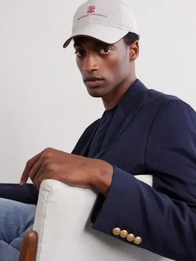 Brunello Cucinelli Logo-Embroidered Shell Cap - Men | Thumbnail 2 Brunello Cucinelli Logo-Embroidered Shell Cap - Men | Thumbnail 2