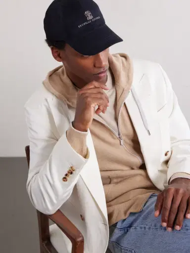 Brunello Cucinelli Logo-Embroidered Suede Cap - Men | Thumbnail 2 Brunello Cucinelli Logo-Embroidered Suede Cap - Men | Thumbnail 2