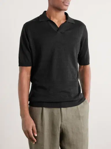 Thom Sweeney Linen and Cotton-Blend Polo Shirt - Men | Thumbnail 3 Thom Sweeney Linen and Cotton-Blend Polo Shirt - Men | Thumbnail 3