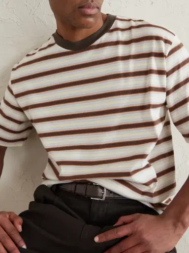Auralee Striped Cotton-Jersey T-Shirt - Men | Thumbnail 5 Auralee Striped Cotton-Jersey T-Shirt - Men | Thumbnail 5