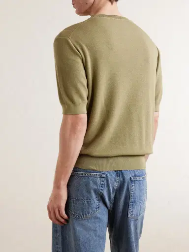 PIACENZA 1733 Knitted Silk and Cotton-Blend T-shirt - Men | Thumbnail 4 PIACENZA 1733 Knitted Silk and Cotton-Blend T-shirt - Men | Thumbnail 4