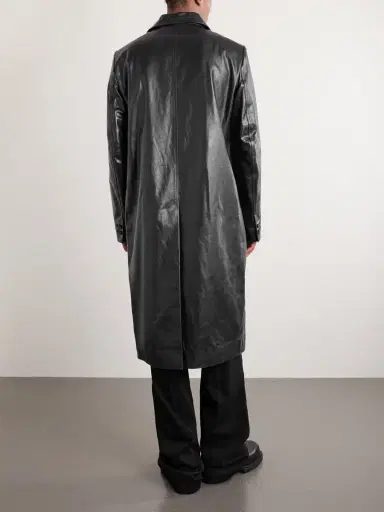 Rick Owens Mastodon Leather Trench Coat - Men | Thumbnail 4 Rick Owens Mastodon Leather Trench Coat - Men | Thumbnail 4