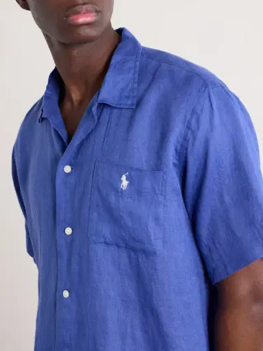 Polo Ralph Lauren Convertible-Collar Logo-Embroidered Linen Shirt - Men | Thumbnail 4 Polo Ralph Lauren Convertible-Collar Logo-Embroidered Linen Shirt - Men | Thumbnail 4