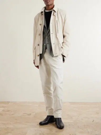 Brunello Cucinelli Belted Leather Jacket - Men | Thumbnail 2 Brunello Cucinelli Belted Leather Jacket - Men | Thumbnail 2