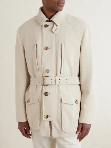Brunello Cucinelli Belted Leather Jacket - Men | Thumbnail 3 Brunello Cucinelli Belted Leather Jacket - Men | Thumbnail 3