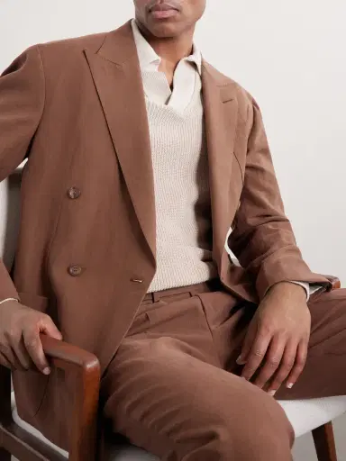 Thom Sweeney Cotton Long Sleeve Polo - Men | Thumbnail 5 Thom Sweeney Cotton Long Sleeve Polo - Men | Thumbnail 5