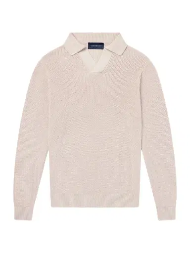 Thom Sweeney Cotton Long Sleeve Polo - Men | Thumbnail 1 Thom Sweeney Cotton Long Sleeve Polo - Men | Thumbnail 1