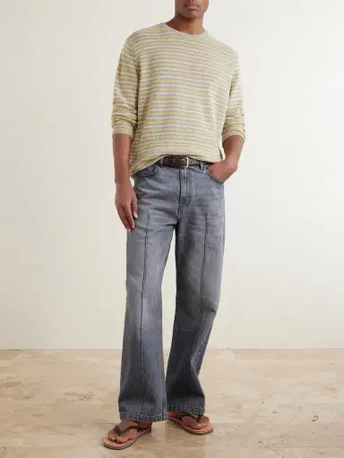 Auralee Summer Striped Cashmere Sweater - Men | Thumbnail 2 Auralee Summer Striped Cashmere Sweater - Men | Thumbnail 2