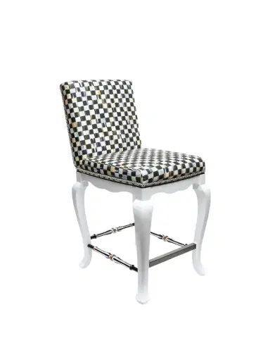 MacKenzie-Childs Courtly Check Counter Stool | Thumbnail 1 MacKenzie-Childs Courtly Check Counter Stool | Thumbnail 1