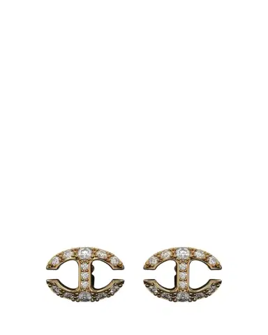 Hoorsenbuhs 18K Yellow Gold Small Link Stud Earrings with White Diamonds | Thumbnail 1 Hoorsenbuhs 18K Yellow Gold Small Link Stud Earrings with White Diamonds | Thumbnail 1