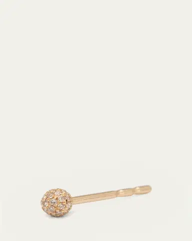 EF COLLECTION 14K Yellow Gold Disco Ball Stud Earring, Single | Thumbnail 3 EF COLLECTION 14K Yellow Gold Disco Ball Stud Earring, Single | Thumbnail 3