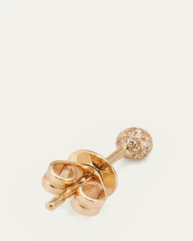 EF COLLECTION 14K Yellow Gold Disco Ball Stud Earring, Single | Thumbnail 4 EF COLLECTION 14K Yellow Gold Disco Ball Stud Earring, Single | Thumbnail 4