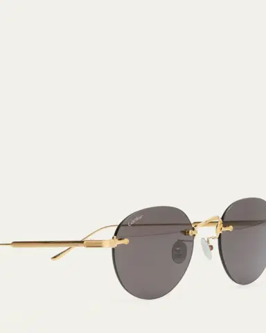 Cartier Men's Round Rimless Metal Sunglasses | Thumbnail 4 Cartier Men's Round Rimless Metal Sunglasses | Thumbnail 4