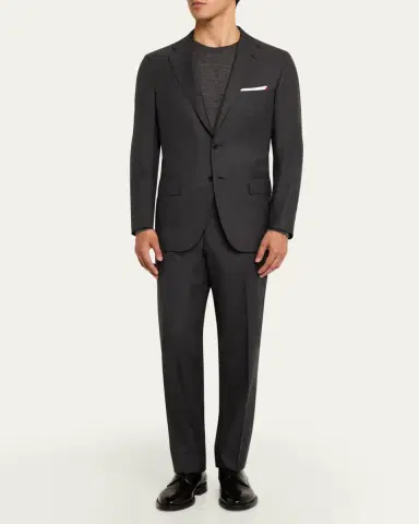 Kiton Men's Solid Wool-Silk Suit | Thumbnail 2 Kiton Men's Solid Wool-Silk Suit | Thumbnail 2