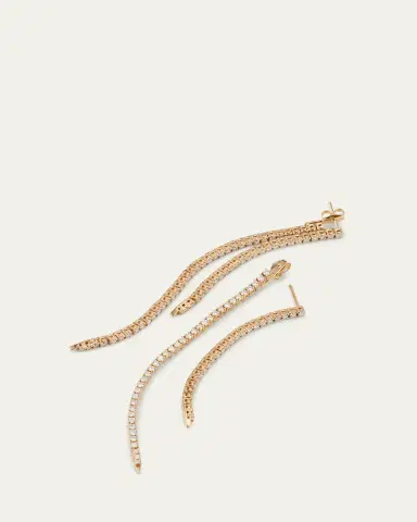 Lana 14K Gold Flawless Graduating Tennis Front to Back Long Linear Earrings, 88mm | Thumbnail 3 Lana 14K Gold Flawless Graduating Tennis Front to Back Long Linear Earrings, 88mm | Thumbnail 3