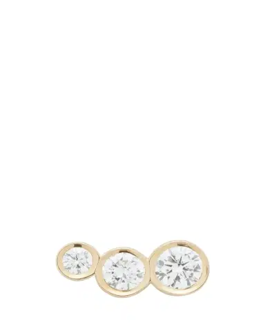 Sophie Bille Brahe Croissant 18K Yellow Gold 3-Diamond Earring, Single, Right | Thumbnail 1 Sophie Bille Brahe Croissant 18K Yellow Gold 3-Diamond Earring, Single, Right | Thumbnail 1