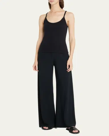 LESET Cotton Pointelle Scalloped Tank Top | Thumbnail 2 LESET Cotton Pointelle Scalloped Tank Top | Thumbnail 2