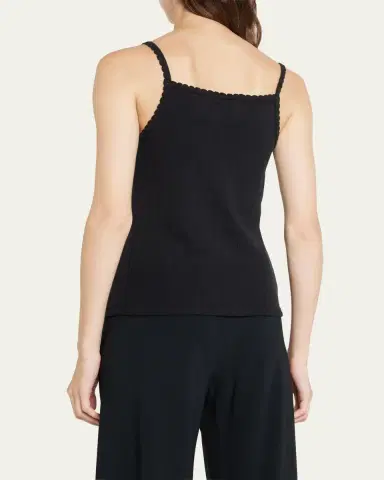 LESET Cotton Pointelle Scalloped Tank Top | Thumbnail 3 LESET Cotton Pointelle Scalloped Tank Top | Thumbnail 3