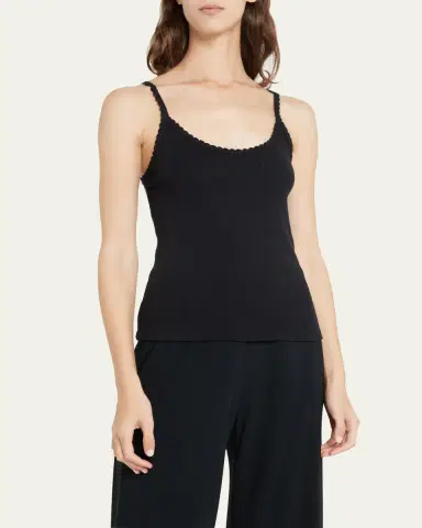 LESET Cotton Pointelle Scalloped Tank Top | Thumbnail 4 LESET Cotton Pointelle Scalloped Tank Top | Thumbnail 4