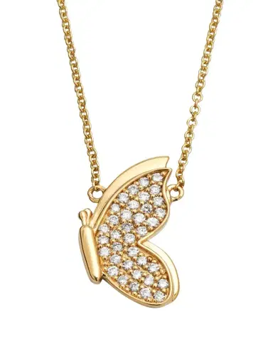 Sydney Evan 14K Gold Diamond Pavé In Flight Butterfly Necklace | Thumbnail 1 Sydney Evan 14K Gold Diamond Pavé In Flight Butterfly Necklace | Thumbnail 1