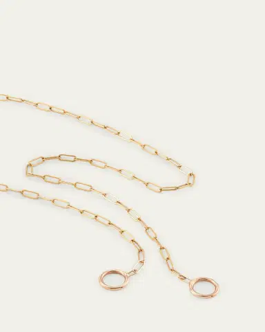 Marla Aaron 14K Rose Gold Square Link Chain, 14"L | Thumbnail 3 Marla Aaron 14K Rose Gold Square Link Chain, 14"L | Thumbnail 3