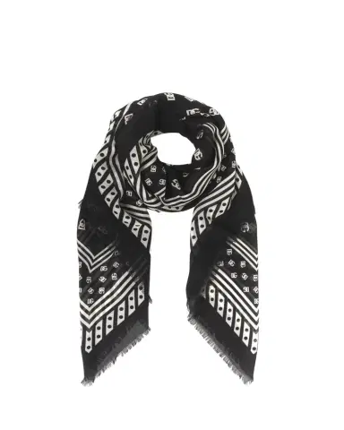 Dolce & Gabbana All-Over DG Print Silk & Cashmere Shawl | Thumbnail 1 Dolce & Gabbana All-Over DG Print Silk & Cashmere Shawl | Thumbnail 1