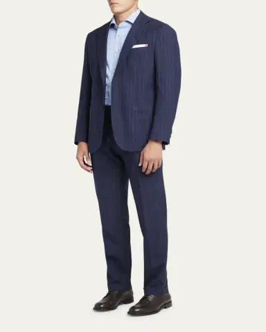 Kiton Men's Shadow Stripe Suit | Thumbnail 4 Kiton Men's Shadow Stripe Suit | Thumbnail 4