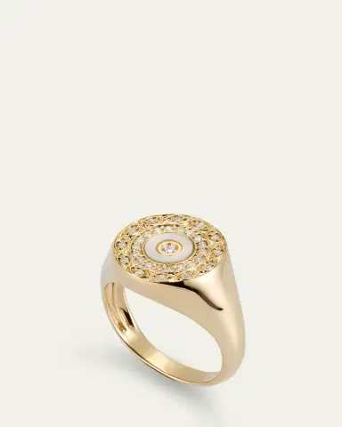 Sydney Evan Marquise Eye Border Stone Inlay Evil Eye Signet Ring | Thumbnail 3 Sydney Evan Marquise Eye Border Stone Inlay Evil Eye Signet Ring | Thumbnail 3