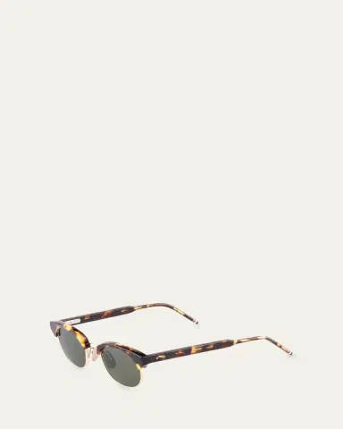 Thom Browne Men's Acetate and Titanium Oval Sunglasses | Thumbnail 2 Thom Browne Men's Acetate and Titanium Oval Sunglasses | Thumbnail 2