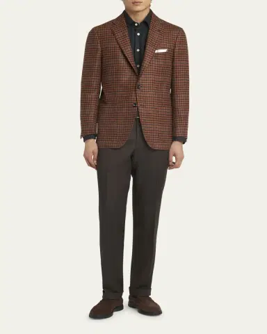 Kiton Men's Cashmere-Wool Check Sport Coat | Thumbnail 2 Kiton Men's Cashmere-Wool Check Sport Coat | Thumbnail 2