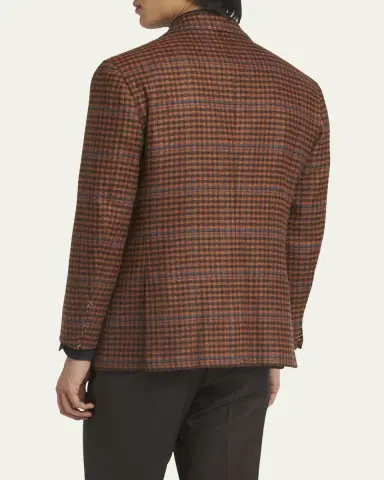 Kiton Men's Cashmere-Wool Check Sport Coat | Thumbnail 3 Kiton Men's Cashmere-Wool Check Sport Coat | Thumbnail 3