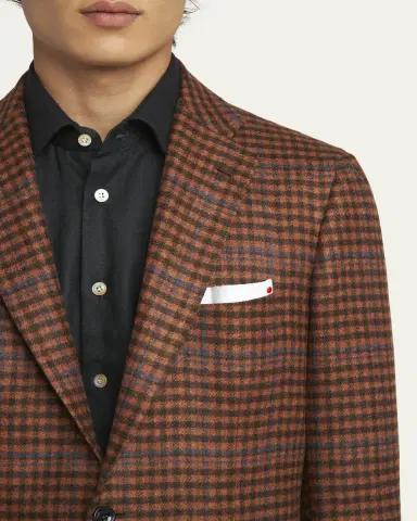 Kiton Men's Cashmere-Wool Check Sport Coat | Thumbnail 5 Kiton Men's Cashmere-Wool Check Sport Coat | Thumbnail 5