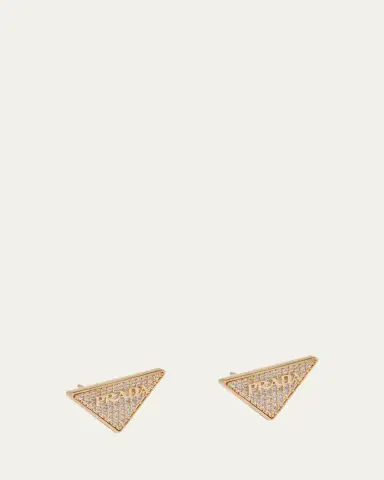 Prada Crystal Logo Symbole Stud Earrings | Thumbnail 3 Prada Crystal Logo Symbole Stud Earrings | Thumbnail 3