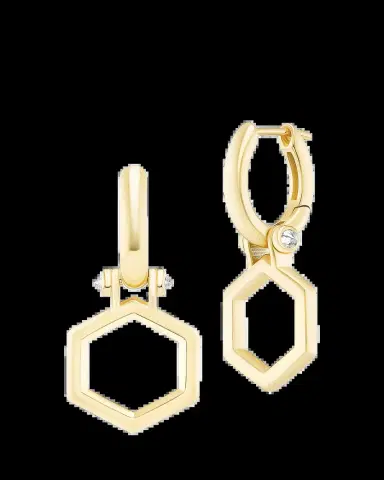 Harwell Godfrey 18K Yellow Gold Foundation Huggie Earrings with Diamonds | Thumbnail 2 Harwell Godfrey 18K Yellow Gold Foundation Huggie Earrings with Diamonds | Thumbnail 2