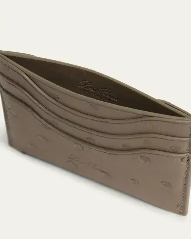 Loro Piana Men's Ostrich Leather Card Holder | Thumbnail 4 Loro Piana Men's Ostrich Leather Card Holder | Thumbnail 4