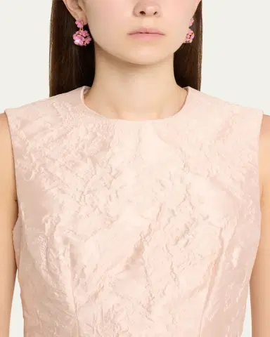 Oscar de la Renta Enamel Flower Pompon Earrings | Thumbnail 2 Oscar de la Renta Enamel Flower Pompon Earrings | Thumbnail 2