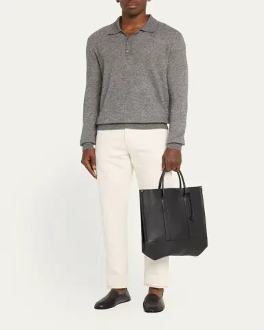 Loro Piana Men's Beam Leather Tote Bag | Thumbnail 3 Loro Piana Men's Beam Leather Tote Bag | Thumbnail 3