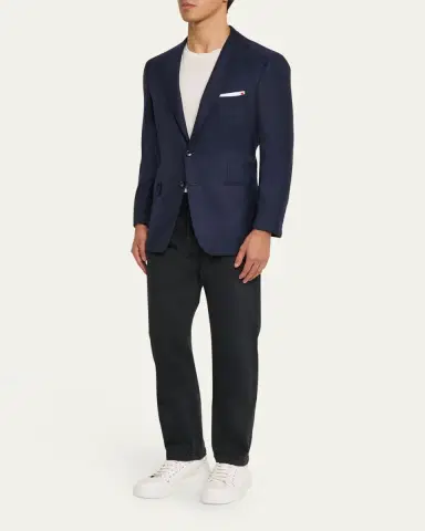 Kiton Men's Solid Cashmere Blazer | Thumbnail 2 Kiton Men's Solid Cashmere Blazer | Thumbnail 2