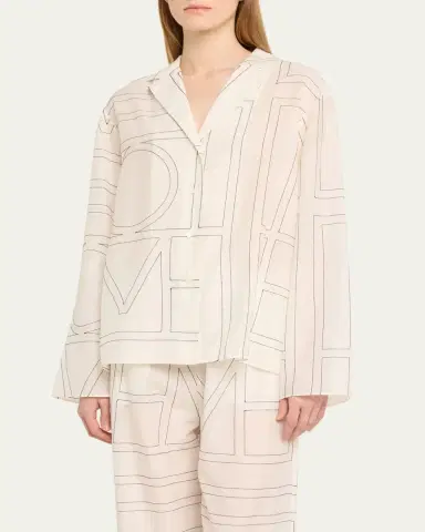 TOTEME Monogram Cotton PJ Top | Thumbnail 3 TOTEME Monogram Cotton PJ Top | Thumbnail 3