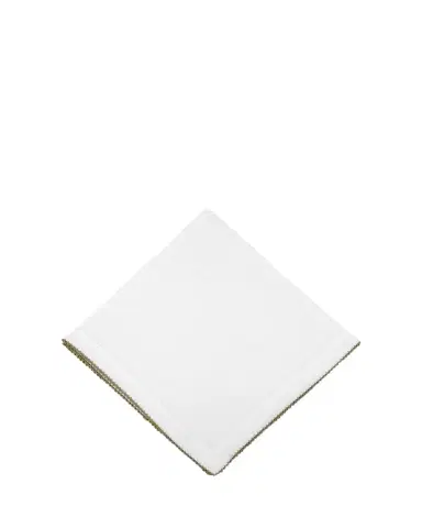 Tina Chen Designs Picot Edge White & Green Napkin | Thumbnail 1 Tina Chen Designs Picot Edge White & Green Napkin | Thumbnail 1