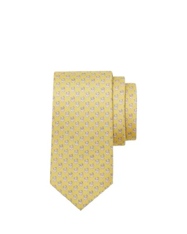 Men's Bulldog-Print Silk Tie Men's Bulldog-Print Silk Tie
