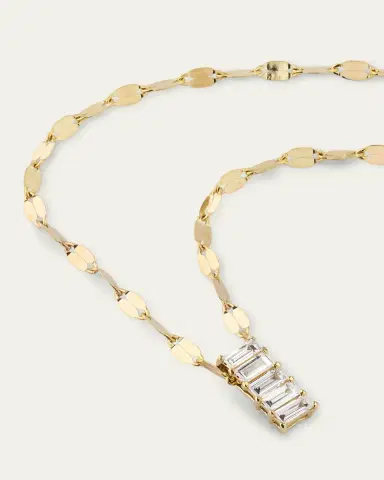 Lana 14K Yellow Gold Baguette Diamond Vertical Pendant Necklace | Thumbnail 3 Lana 14K Yellow Gold Baguette Diamond Vertical Pendant Necklace | Thumbnail 3