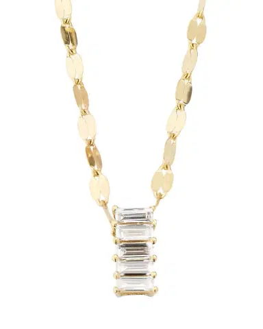 Lana 14K Yellow Gold Baguette Diamond Vertical Pendant Necklace | Thumbnail 1 Lana 14K Yellow Gold Baguette Diamond Vertical Pendant Necklace | Thumbnail 1