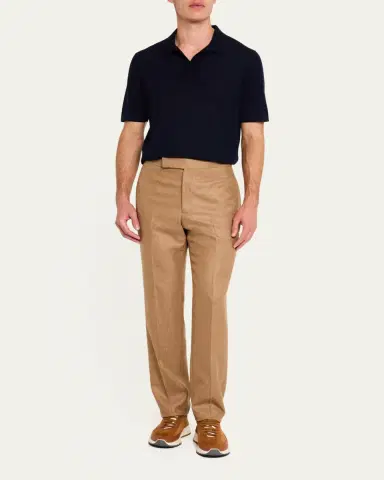 Gabriela Hearst Men's Stendhal Cashmere Knit Polo Shirt | Thumbnail 2 Gabriela Hearst Men's Stendhal Cashmere Knit Polo Shirt | Thumbnail 2
